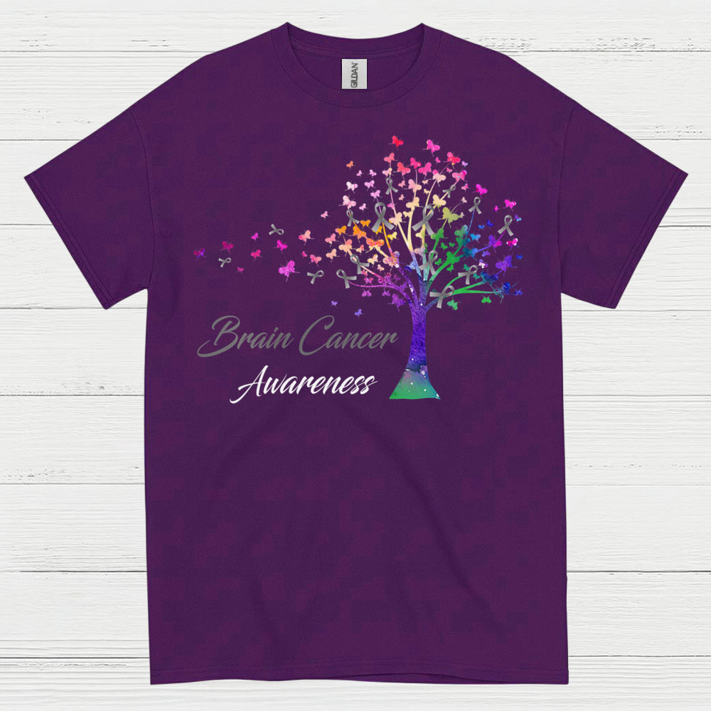 Brain Cancer Awareness Rainbow Tree T Shirt
