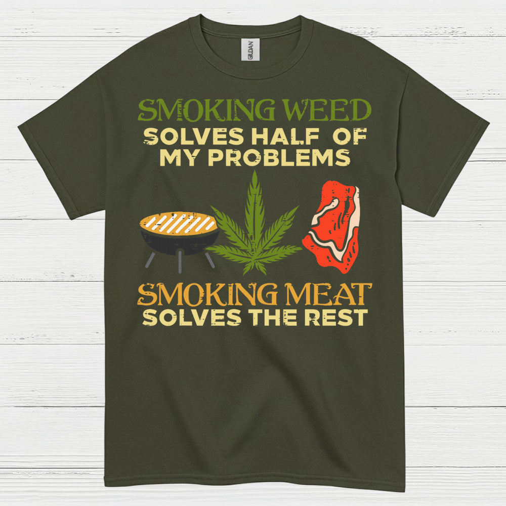 Smoking Weed Smoking Meat T Shirt