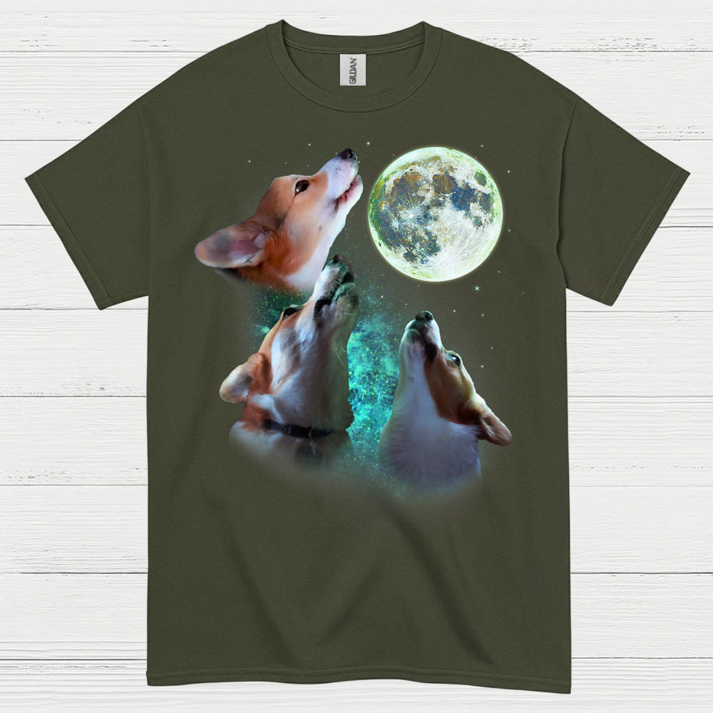 Howling Corgis Moon Night T Shirt