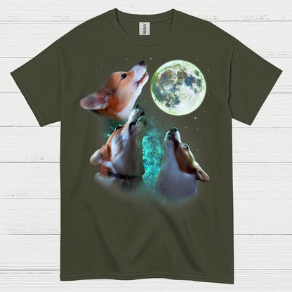 Howling Corgis Moon Night T Shirt