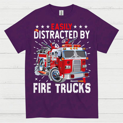 Easily Distracted By Fire Trucks T Shirt