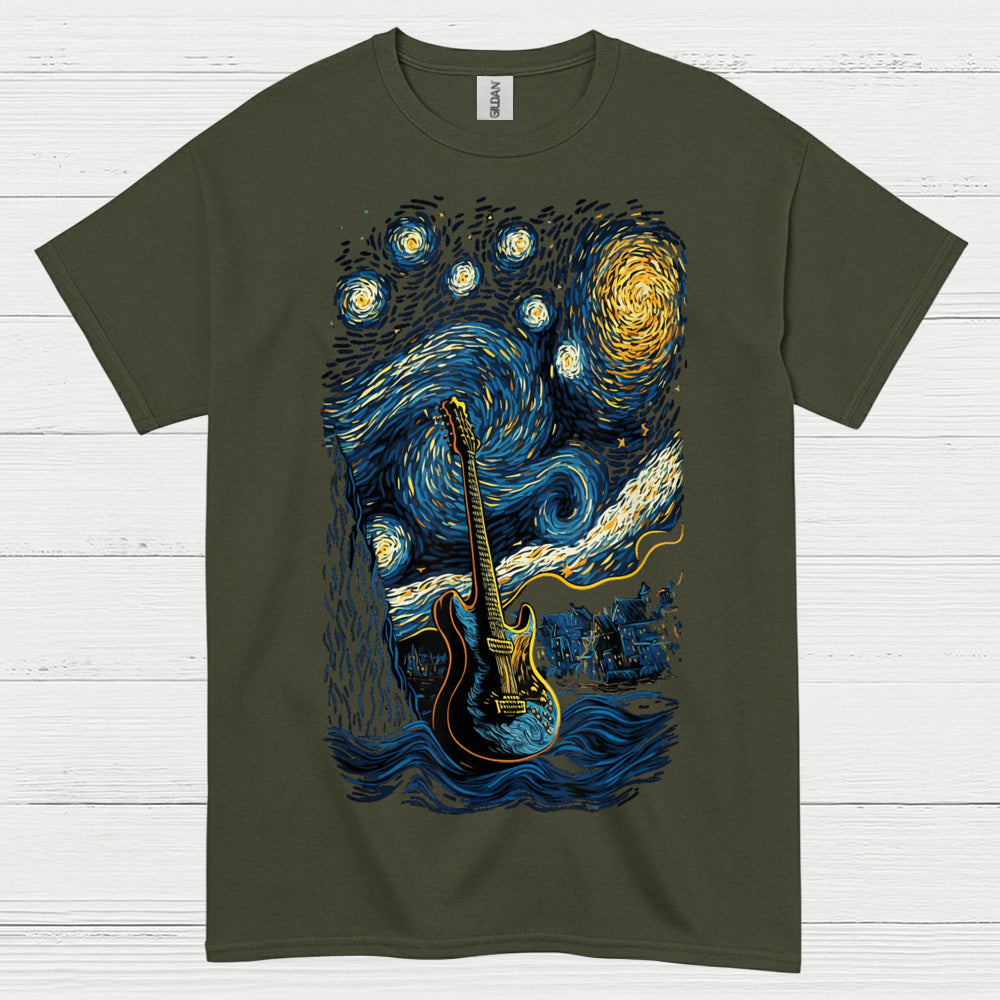 Starry Night Guitar T Shirt