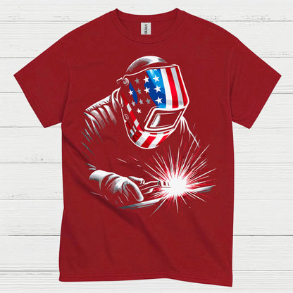 American Flag Welding T Shirt