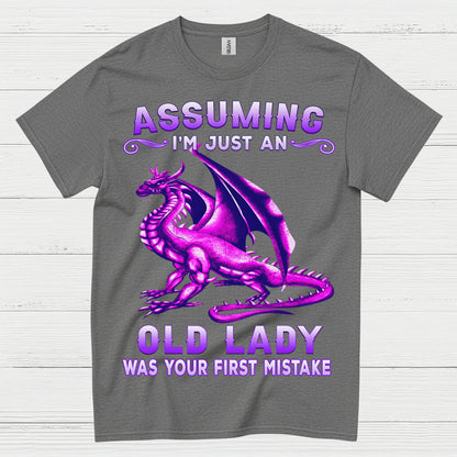 Old Lady Dragon Power T Shirt
