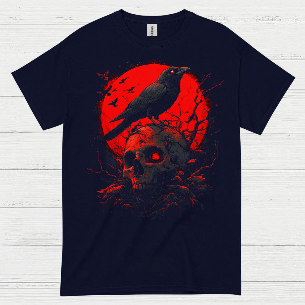Dark Raven Skull Gothic T Shirt