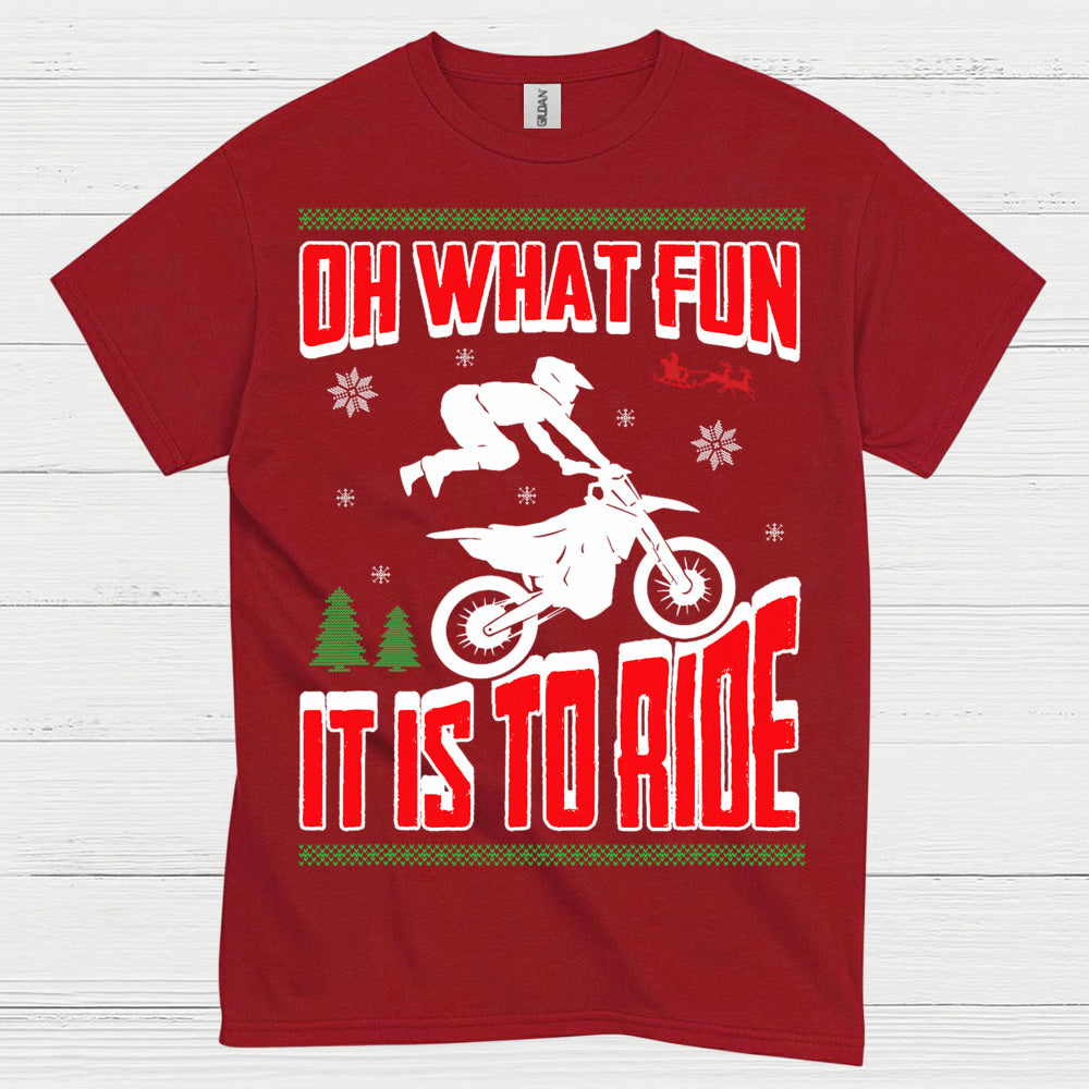 Oh What Fun It Is To Ride Motocross T Shirt