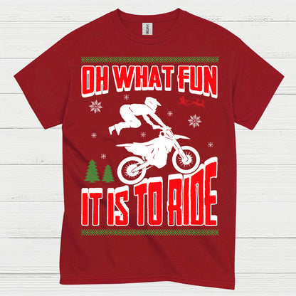 Oh What Fun It Is To Ride Motocross T Shirt
