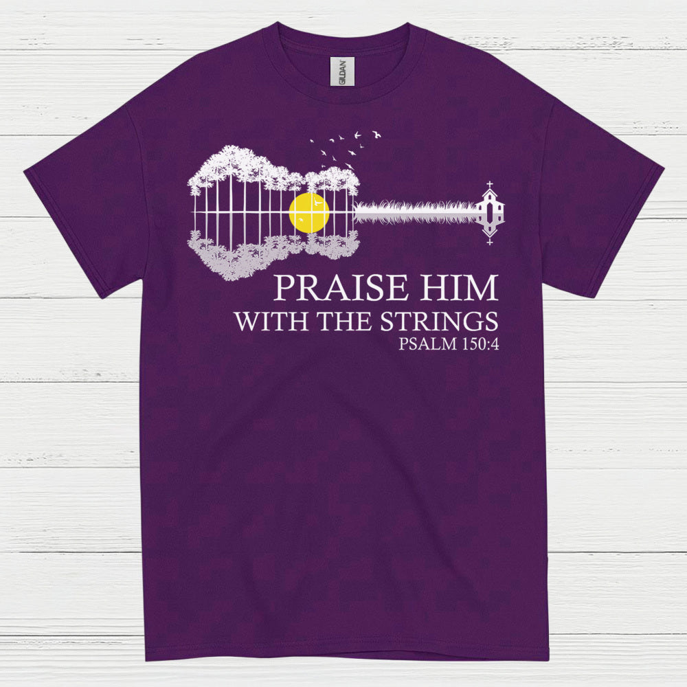 Strings of Praise Christian Guitar T Shirt