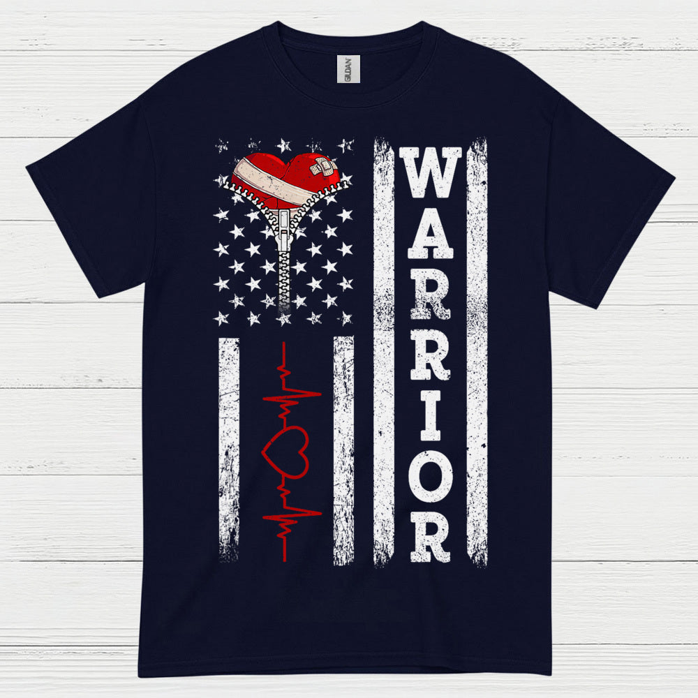 Heart Warrior American Flag T Shirt