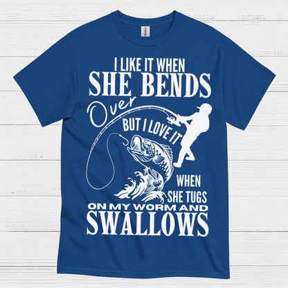 She Bends Fishing T Shirt