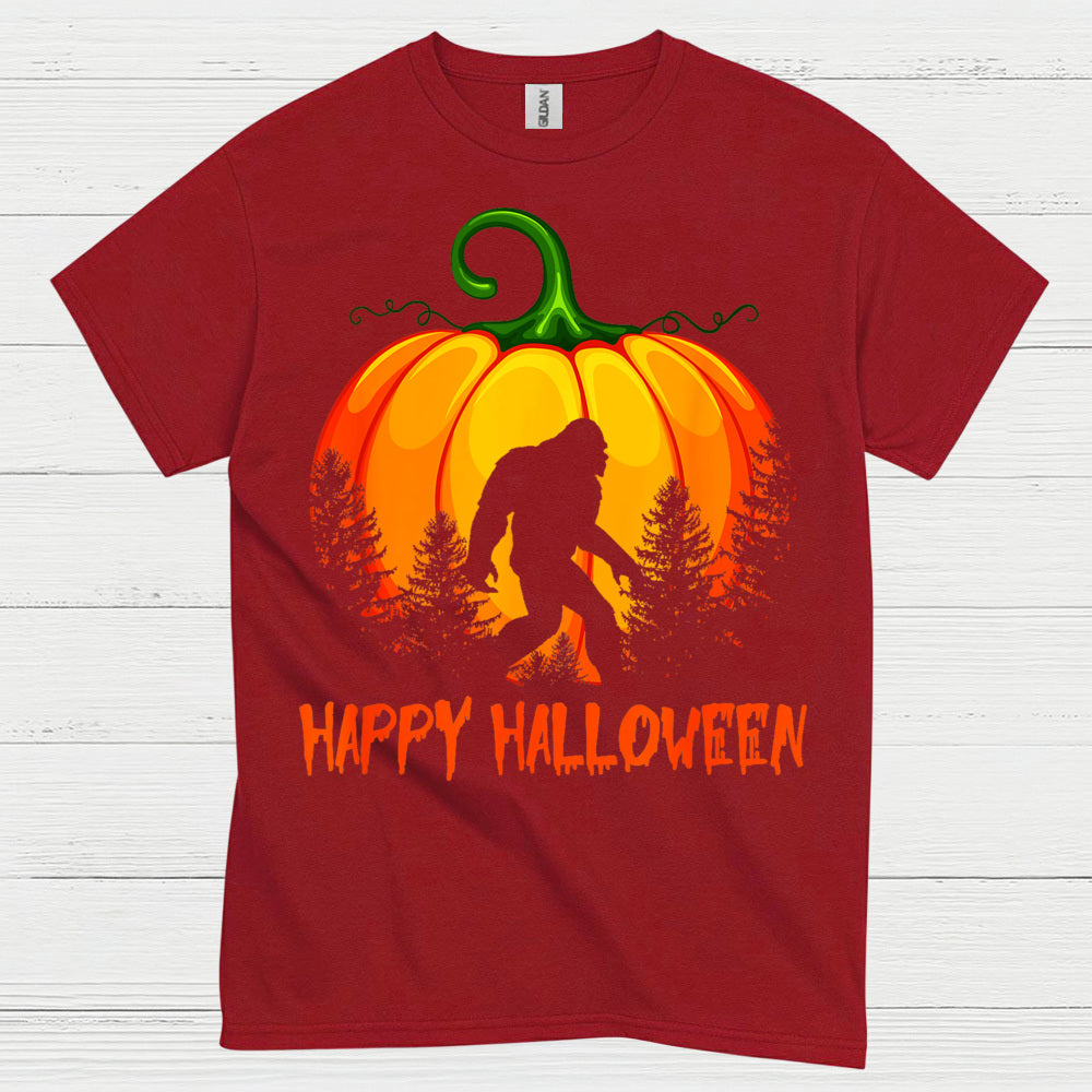 Happy Halloween Bigfoot Pumpkin T Shirt