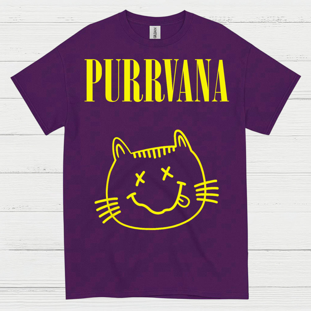 Purrvana Cat Music Humor T Shirt