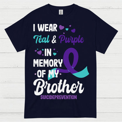 Teal Purple Brother Memorial Awareness T Shirt