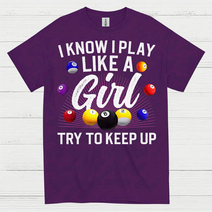 Play Like A Girl Pool Player T Shirt