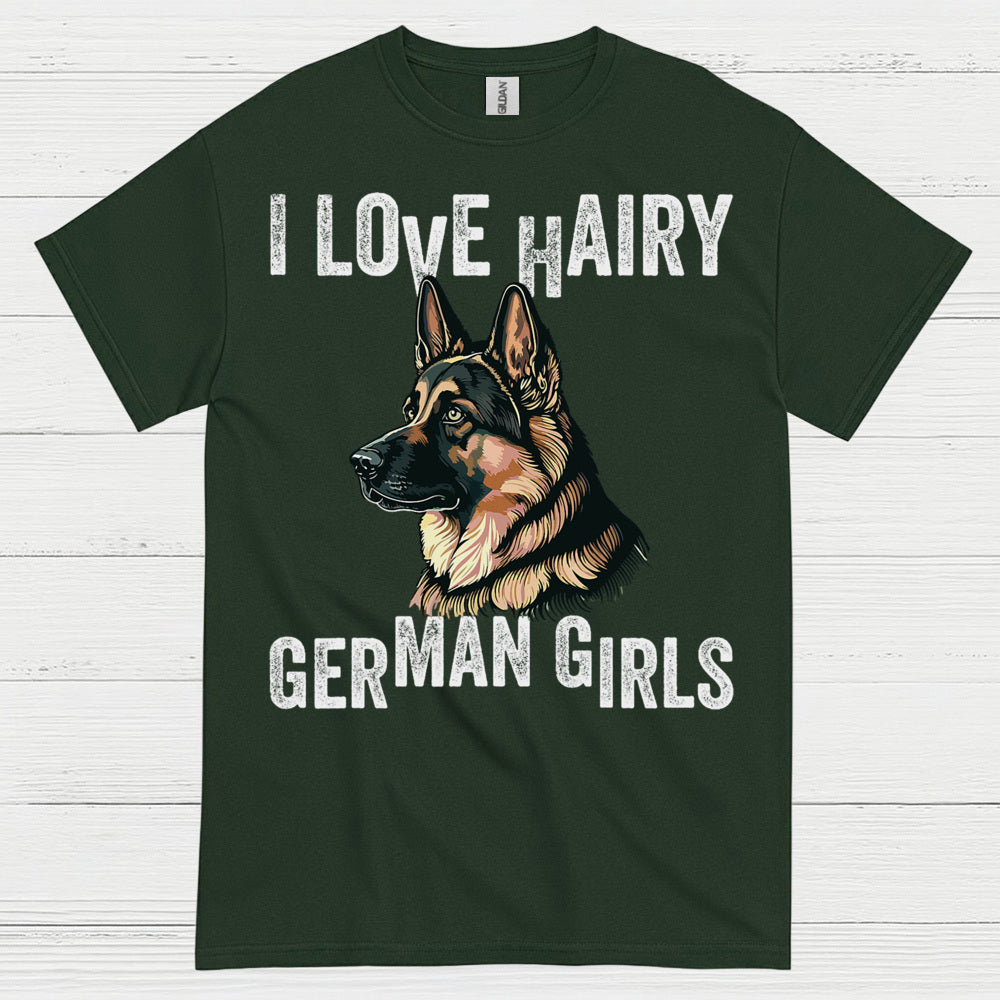 I Love Hairy German Shepherd Girls T Shirt