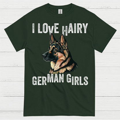 I Love Hairy German Shepherd Girls T Shirt