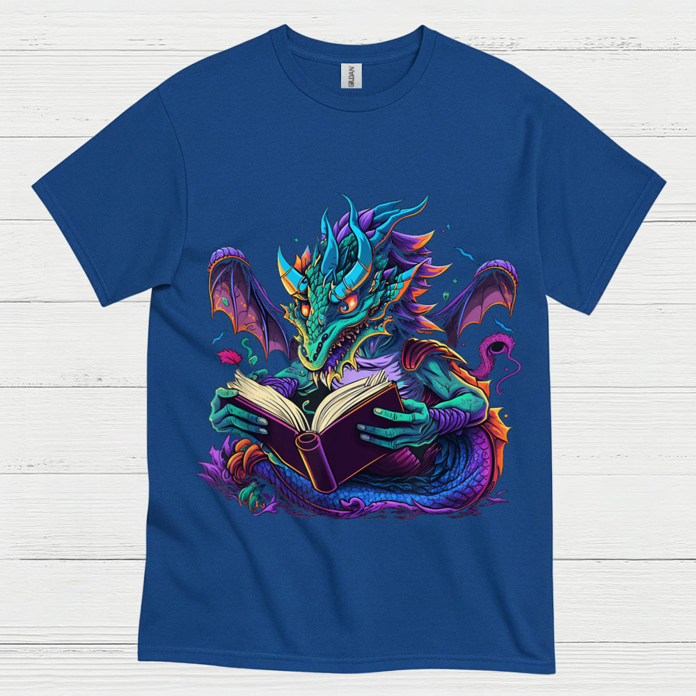 Colorful Reading Dragon T Shirt