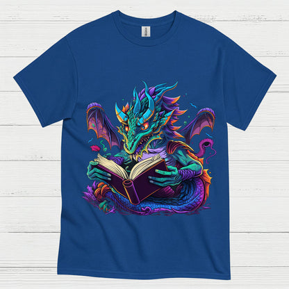Colorful Reading Dragon T Shirt