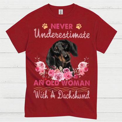 My Heart Belongs To My An Old Woman With A Dachshund T Shirt