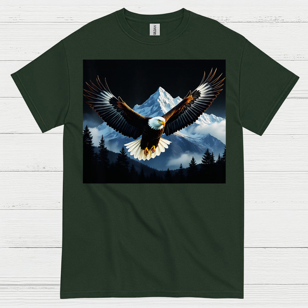 American Bald Eagle Mountain Freedom Wilderness T Shirt
