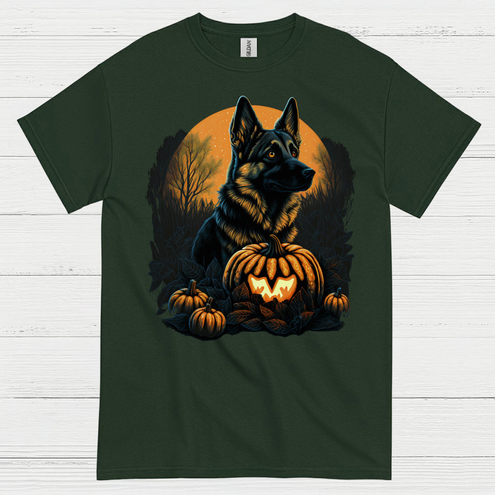 German Shepherd Halloween Pumpkin Night T Shirt