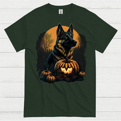 German Shepherd Halloween Pumpkin Night T Shirt
