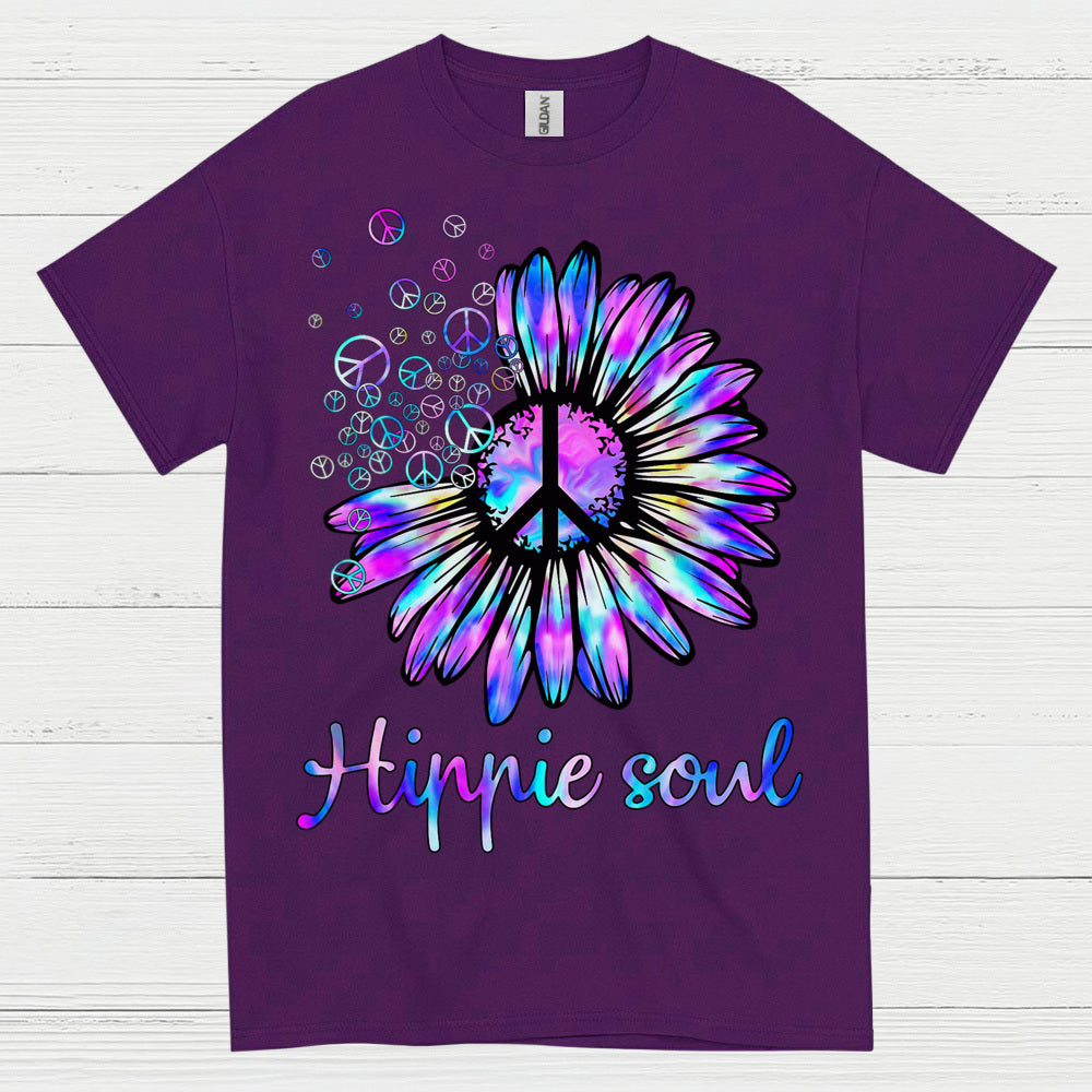 Hippie Soul Sunflower Peace Sign T Shirt
