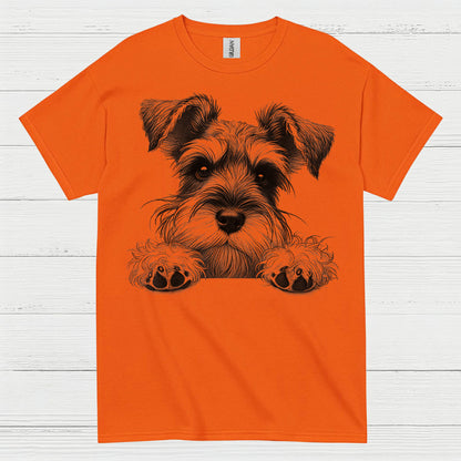Cute Schnauzer Face Paw Art T Shirt