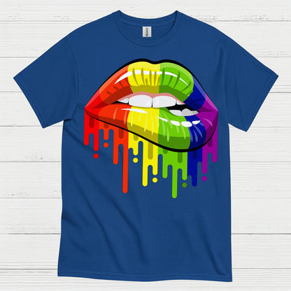 Rainbow Dripping Lips Pride T Shirt