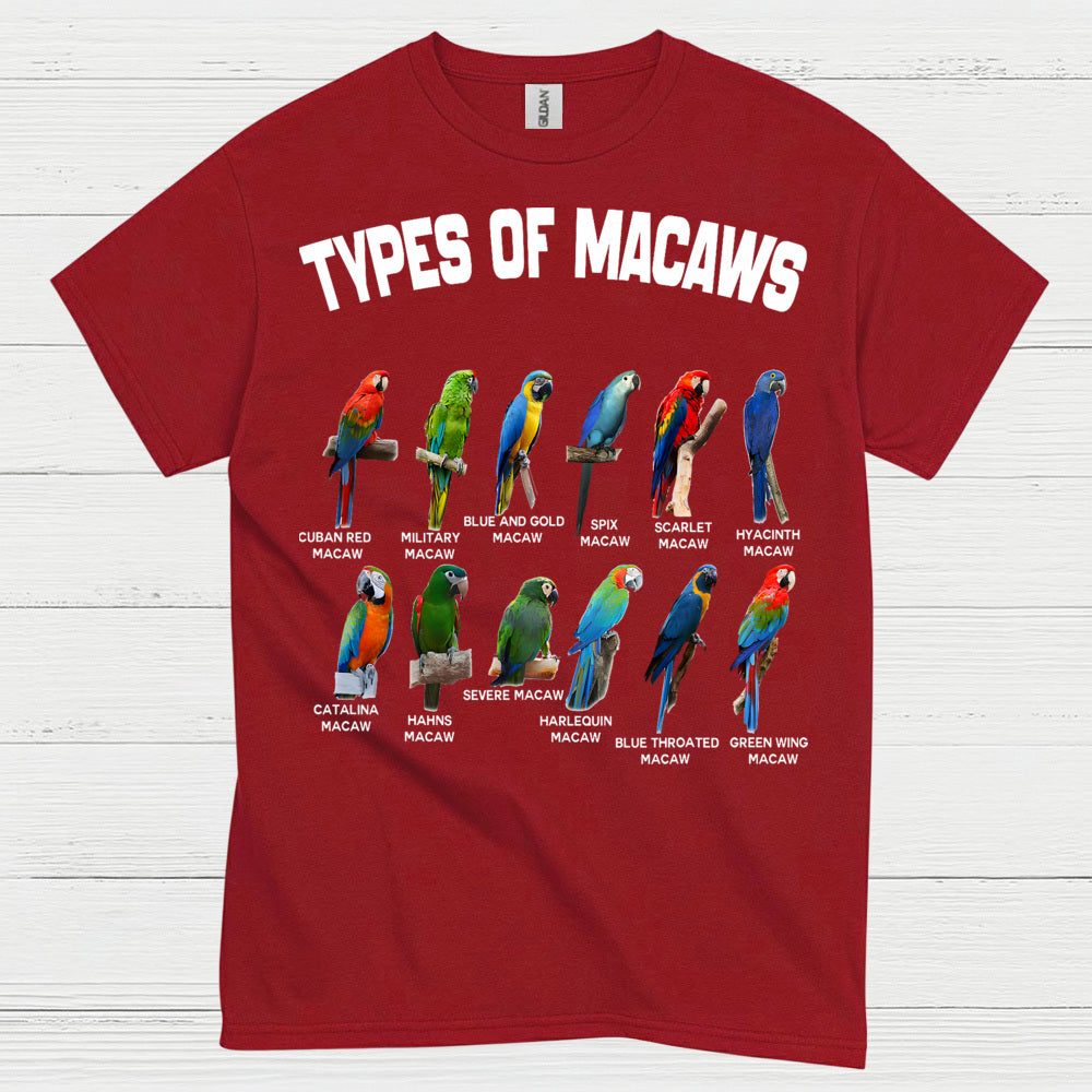 Types Of Macaws Educational T Shirt