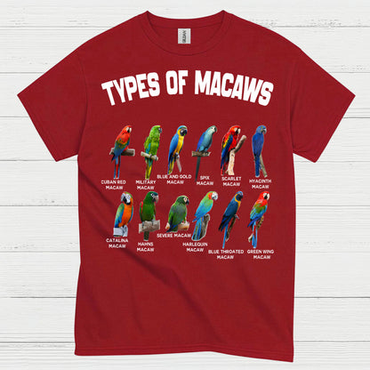 Types Of Macaws Educational T Shirt