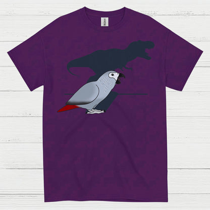 Funny African Grey Dinosaur Shadow T Shirt
