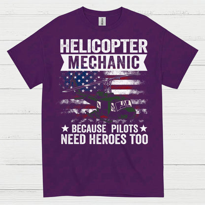 Helicopter Mechanic Heroes Aviation T Shirt