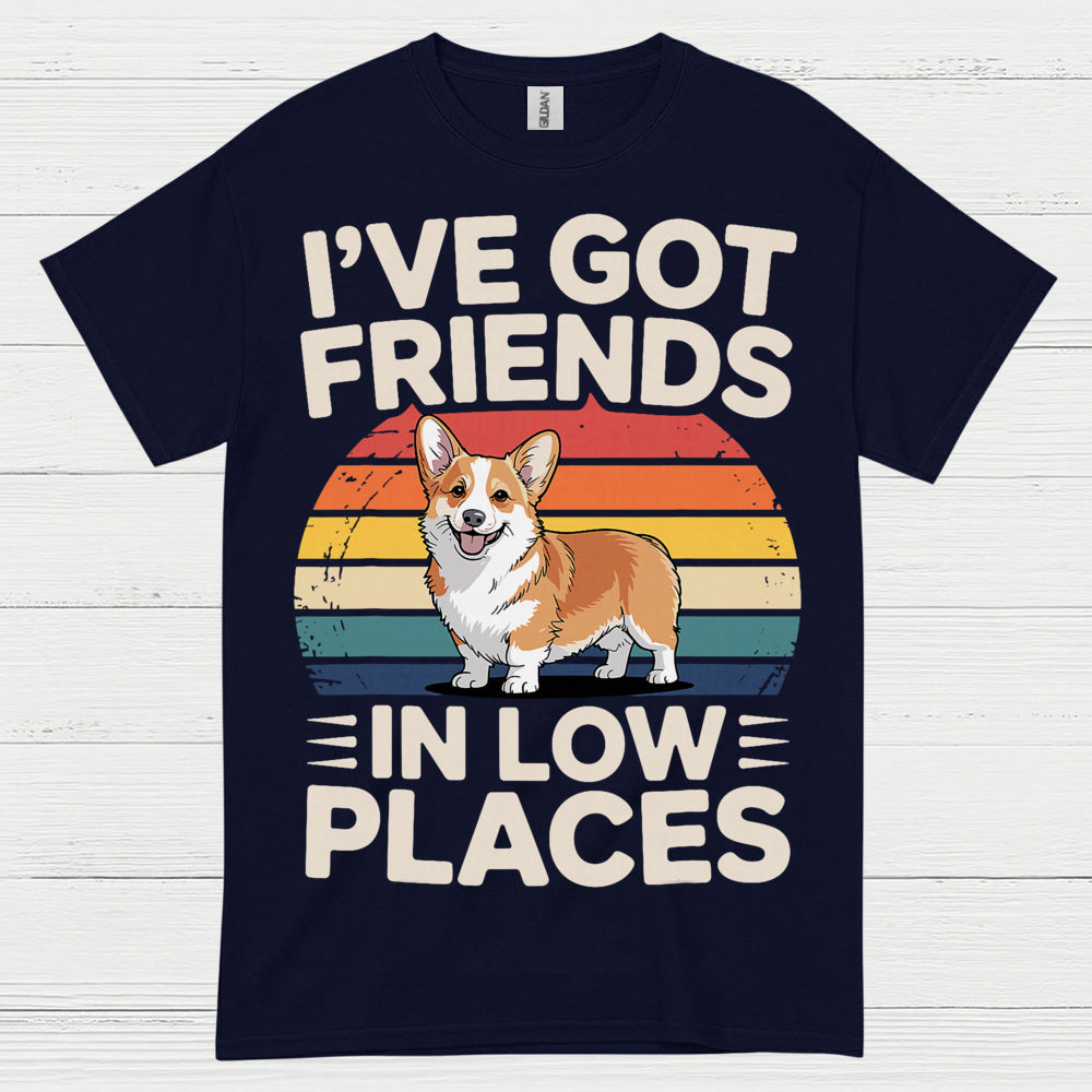 Friends In Low Places Corgi Retro T Shirt