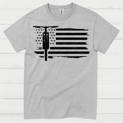 Dirt Bike American Flag T Shirt
