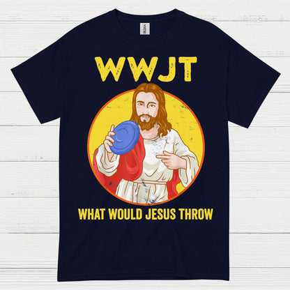 WWJT What Would Jesus Throw Disc Golf T Shirt