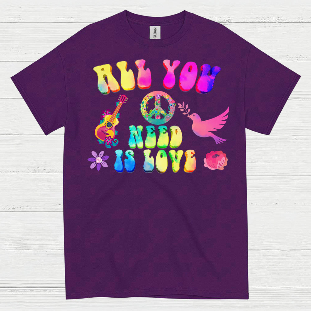 All You Need Is Love Retro Hippie T Shirt