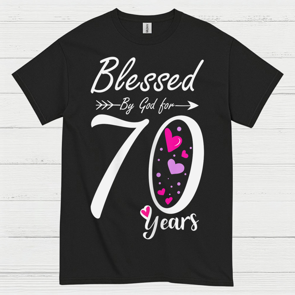 Blessed by God 70 Years Birthday T Shirt