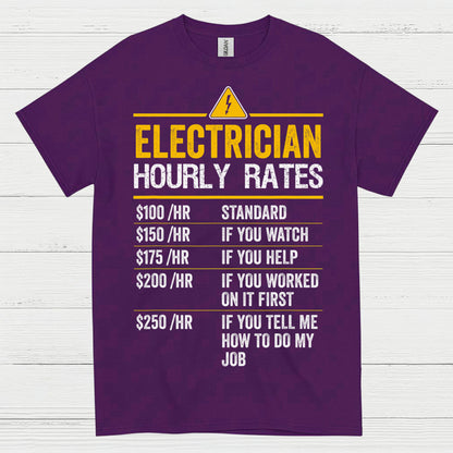 Electrician Hourly Rates Funny T Shirt