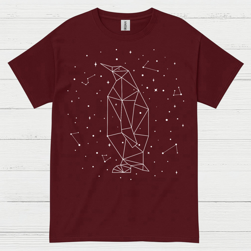 Geometric Penguin Constellation Minimal Art T Shirt