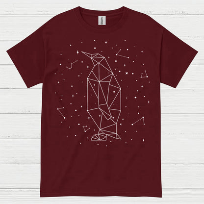 Geometric Penguin Constellation Minimal Art T Shirt