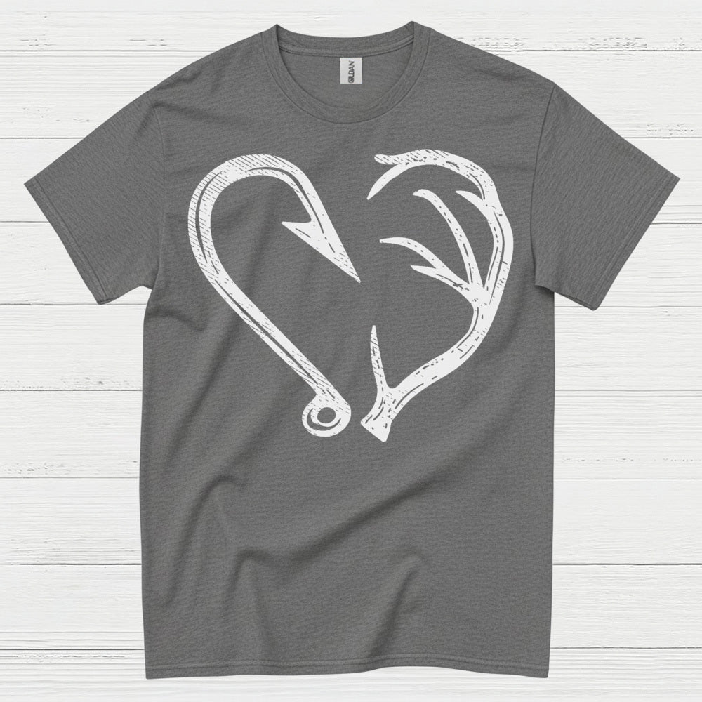 Fishing Hook Heart T Shirt