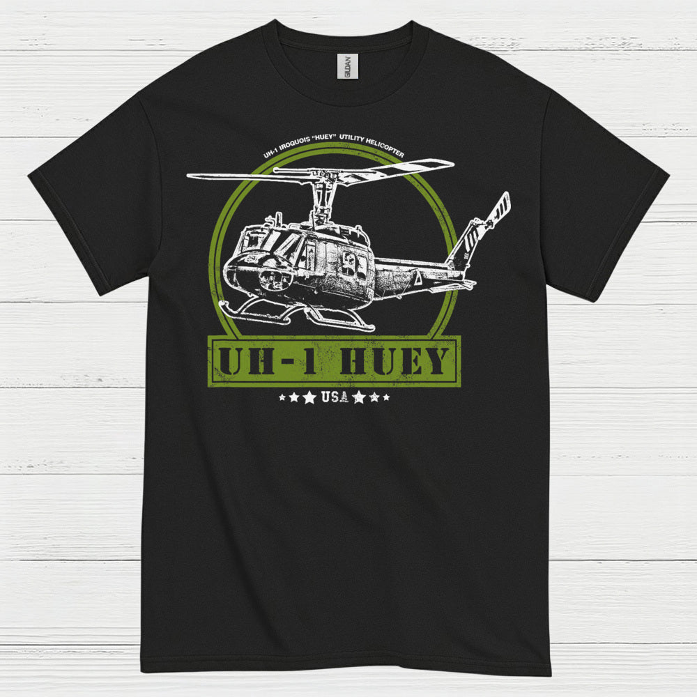 UH-1 Huey USA Military Helicopter T Shirt