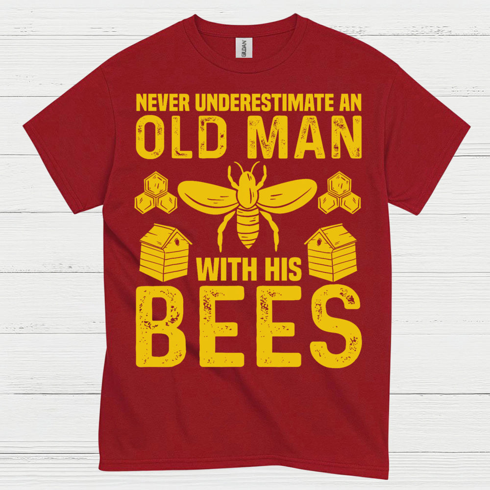 Never Underestimate An Old Man Bees T Shirt