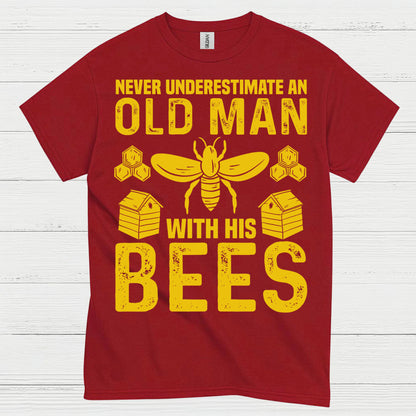 Never Underestimate An Old Man Bees T Shirt