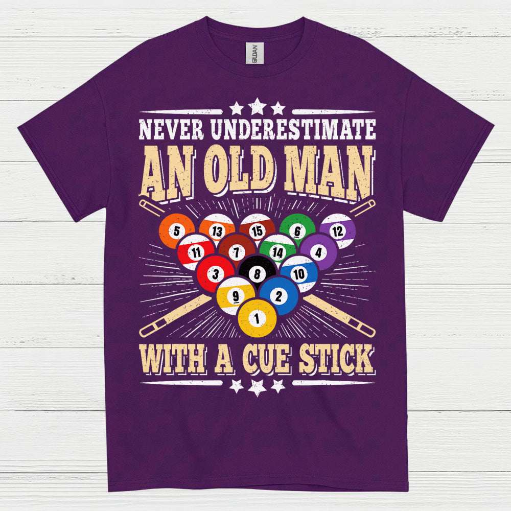 Never Underestimate An Old Man Pool T Shirt