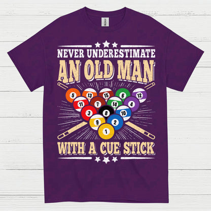Never Underestimate An Old Man Pool T Shirt