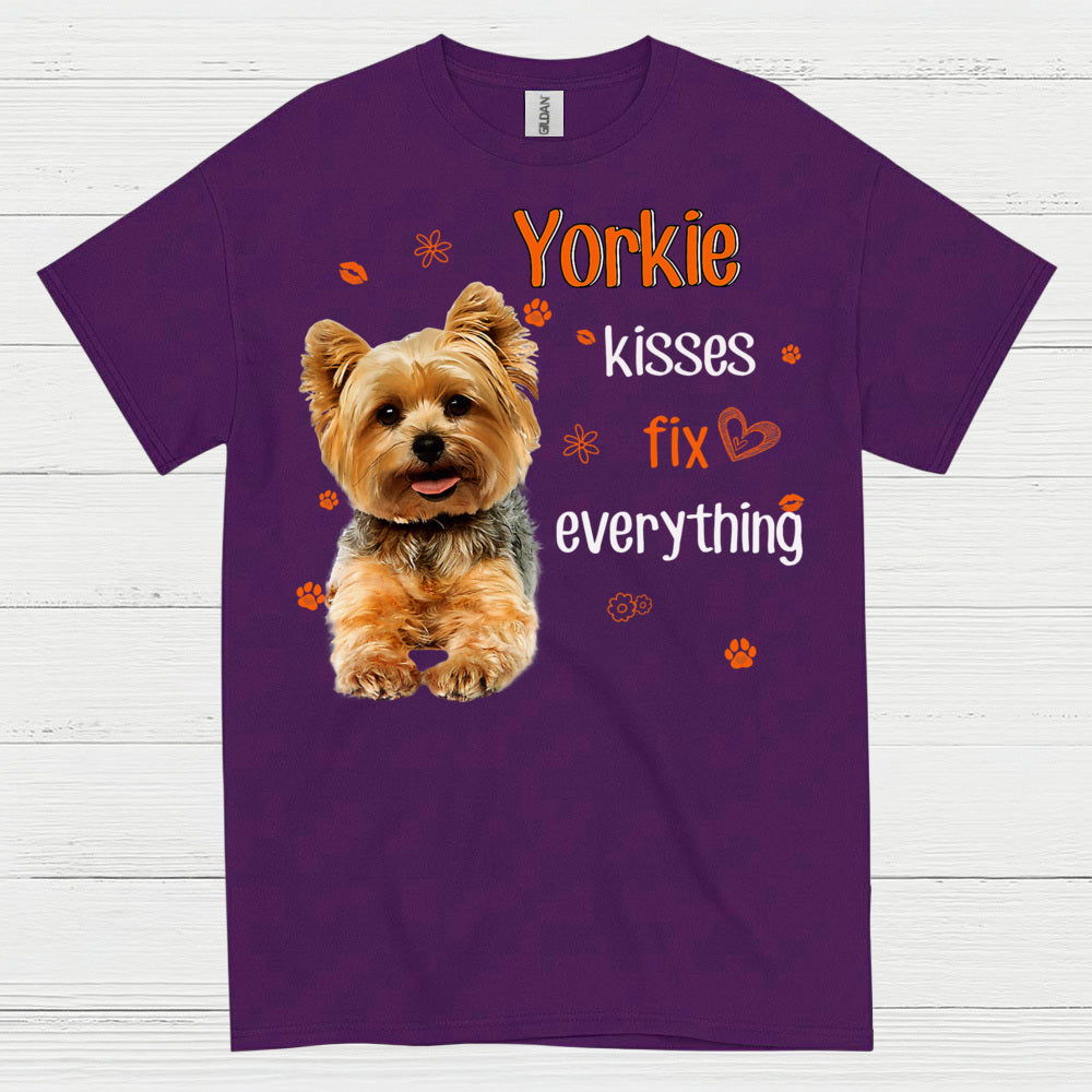 Yorkie Kisses Fix Everything Dog T Shirt