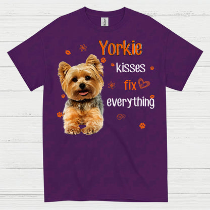 Yorkie Kisses Fix Everything Dog T Shirt