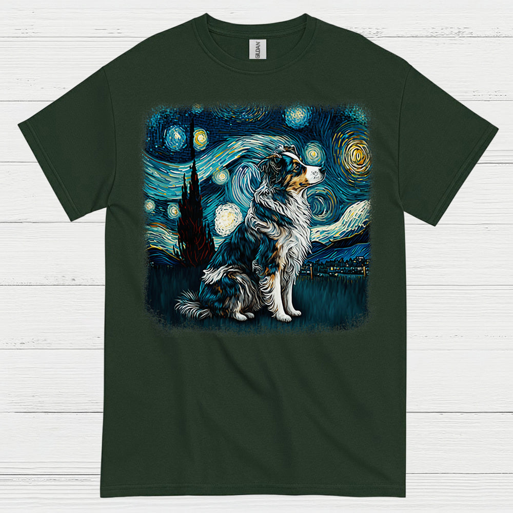 Faithful Dog Starry Night Art T Shirt